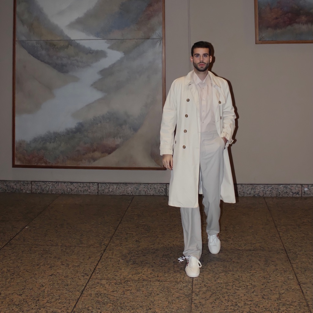 Oversized Cream Trench Coat